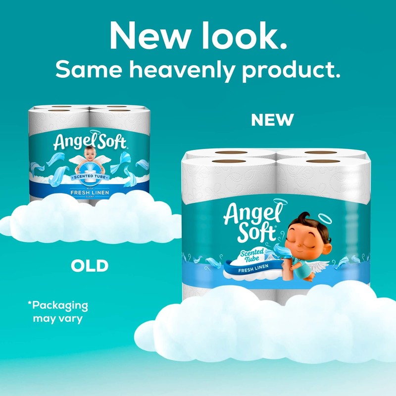 Angel Soft Toilet Paper with Fresh Linen Scented Tube, 8