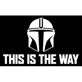 TAMZAM - The Helmet This is The Way Decal Vinyl Sticker White Cars Trucks SUV Laptops Walls Glass Metal - 6 inches