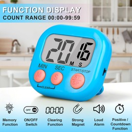 ZILLEEN Classroom Timer for Kids Teachers 2 Pack Digital Timers, Blue & Pink
