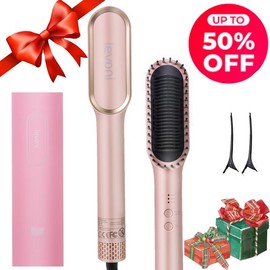 levoni 2 in 1 Fast Heat UpStraightening Brush Professional Hair StylingTool Straightening Brush for Women with 20s Fast Heating