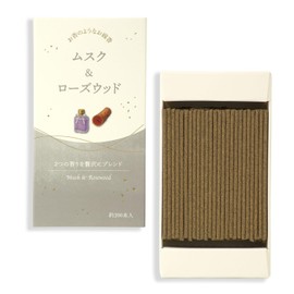 Kameyama Incense-like Stick Incense, Musk & Rosewood Scent, Approx. 50g, Approx. 200 Sticks, Low Smoke