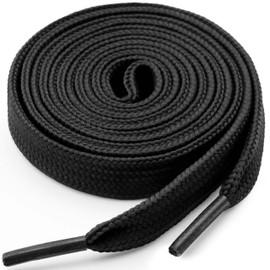 YFINE 39 inches Athletic Flat Shoe Laces Shoelaces for Sneakers Shoes(2 Pair) - Black