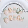 BABALAL Press on Nails Short Oval Fake Nails Green French