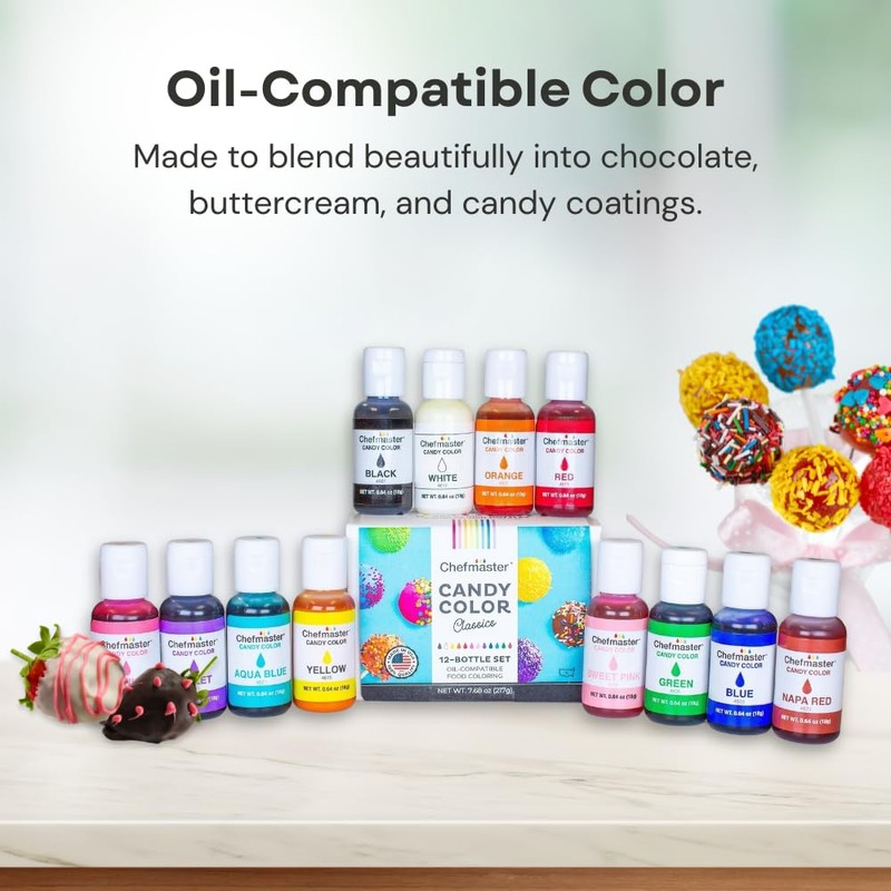 Chefmaster Black Candy Color | True-Tone Shades | Oil-Based |