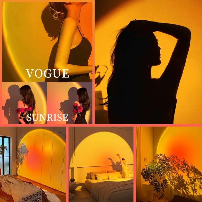 Mineup Sunset Lamp, Sunset Lamp, 16 Colours, 180° Rotation, Dimmable