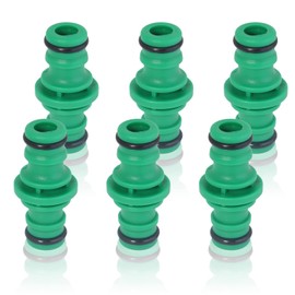 6Pcs Double Male Hose Connector, Green Hose Pipe Connector Set Male to Male Garden Hose Connector for Garden Hose Tap