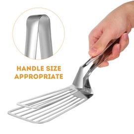 Stainless Steel Spatula Tongs for Cooking Fish Gripper Handy Pizza Clip Slotted Double Spatula Grill Tongs Metal Spatulas for Kitchen Use Fish Spatula