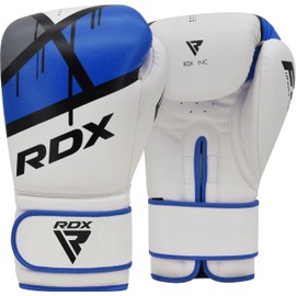 RDX Maya Leather Boxing Gloves Punch Bag Sparring Training Muay Thai Kickboxing Boxing Gloves, blue