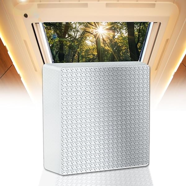 14"x14"x3" RV Vent Insulator (1-Pack) - Universal Reflective Skylight Cover