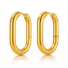 KIANJA Women's Earrings Stainless Steel Gold Plated - Oval Hoop