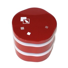 若泉 Lacquerware 2 Tier Well, 4 Dimensions Plum Notebook Mini Weight Vermillion Nightingale (Inner Black) Washer Medium Lid Set of 2 H – 150 – 43
