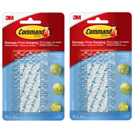 Command 17026CLR-ES Decorating Clips, Clear, 20-Clips (2 Pack)
