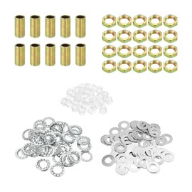 PATIKIL 1/8IP Thread 0.79 Inch Lamp Cable Kit with Lock Nuts Washers Fasteners Assortment Hardware for Chandelier Ceiling Light DIY Galvanised