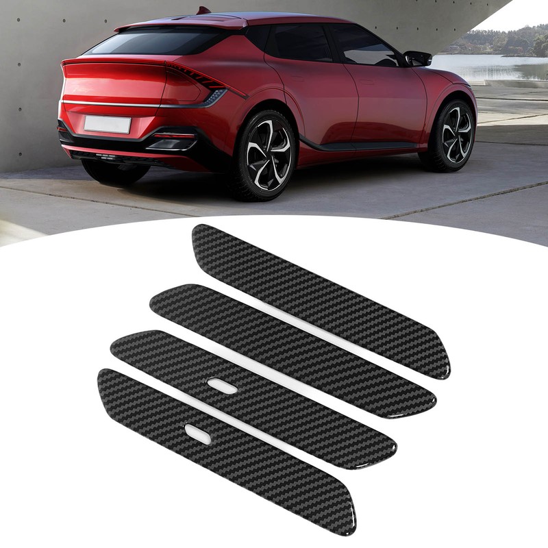 Car Exterior Side Door Handle Cover Trim Sticker Carbon Fiber