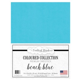 Cardstock Warehouse Lessebo Beach Blue Teal - 8.5 x 11" - 83 Lb. / 225 Gsm Matte Premium Cardstock Paper - 50 Sheets
