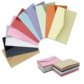 CHENGBAO 100 Mini Colores Surtidos de Pequeños Sobres Coloridos,sobres kraft de 10 * 7cm para invitaciones, oficina,tarjetas de visita, tarjetas de regalo (100 piezas en 10 colores)