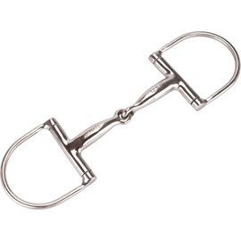 Equinate D-Ring Snaffle Stainless Steel 14 mm Simple Broken 13.5 cm Anatomically Shaped Mouth-Friendly Bit with Gentle Impact Laser Engraved Size Guide