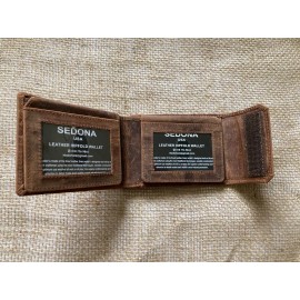SEDONA Bifold Leather Wallet with Hook and Loop Closure