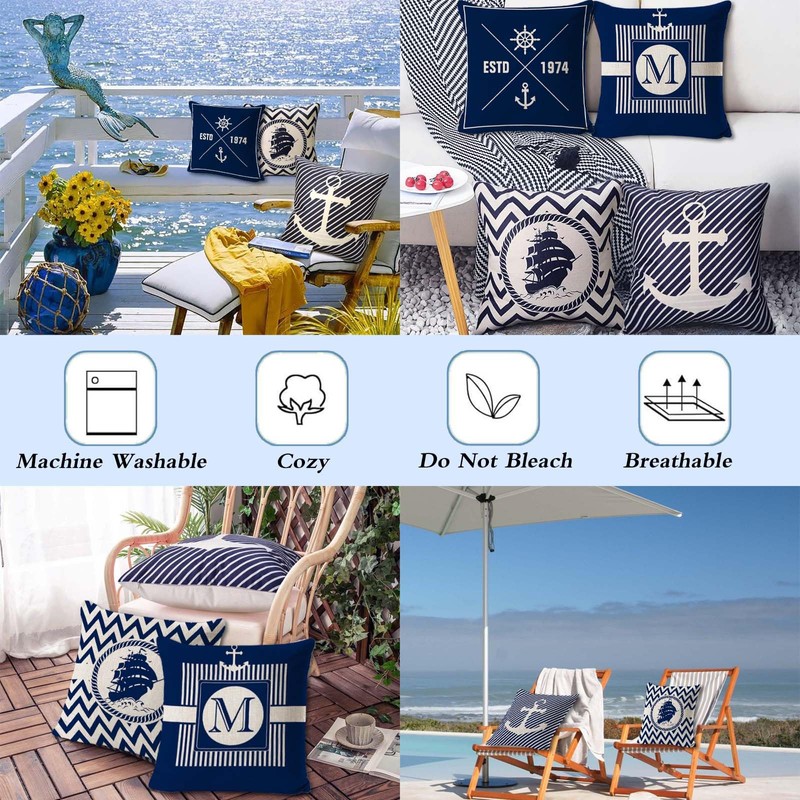 Cushion X Maritime - Set of 4 Maritime Decorative Outdoor