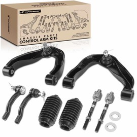 A-Premium Set of 8, Front Upper Control Arm, Inner & Outer Tie Rod End, Rack Boot Kit, Compatible with Nissan Frontier 2005-2019, Pathfinder 2005-2012, Xterra 2005-2015