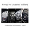 Car Engine Start Stop Switch Button Cover Scratch Resistant Nonfading