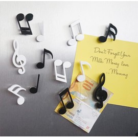 12 Pieces Music Note Magnets, Black & White Magnetic Musical Notes Treble Clef Notations Refrigerator Whiteboards Piano Violin Lesson Teaching Practice Tool