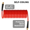 Hromee 1/4 in x 25 ft Polyurethane Recoil Air Hose