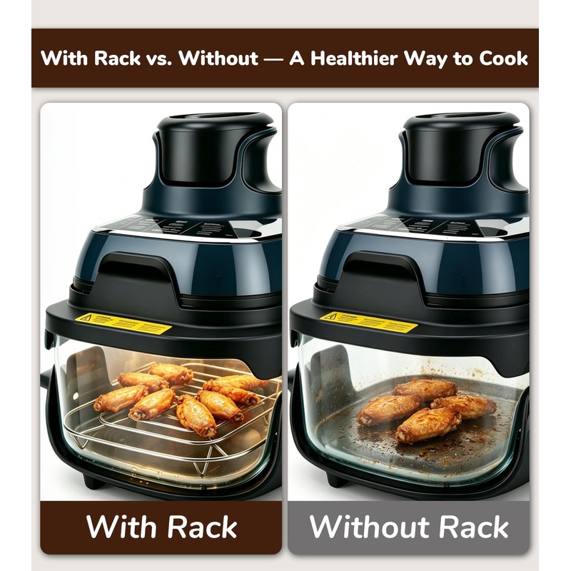 3 Pcs Crisper Tray and Rack Set Compatible with Ninja