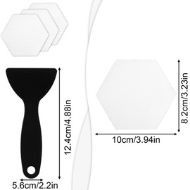 lasuroa 36pcs Anti Slip Bathtub Stickers with Scraper, Hexagon Anti-Slip Stickers for Shower Floor Bath Tub Adhesive Safety Grip Decals for Shower Floor Bathtubs Stairs (White)