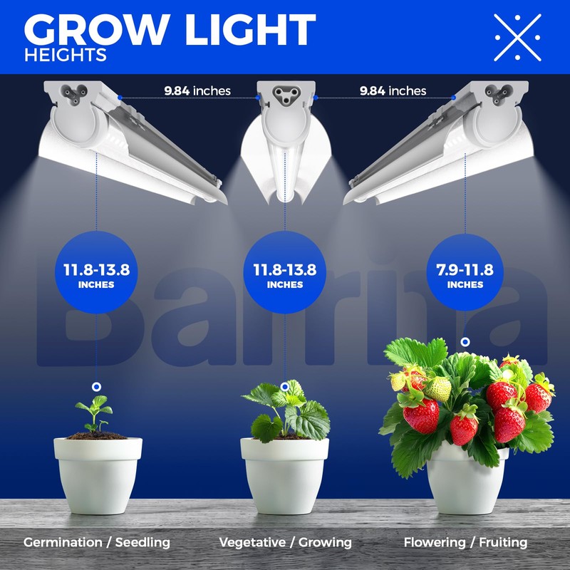 Barrina Grow Lights for Indoor Plants, 3FT 5000K Daylight White