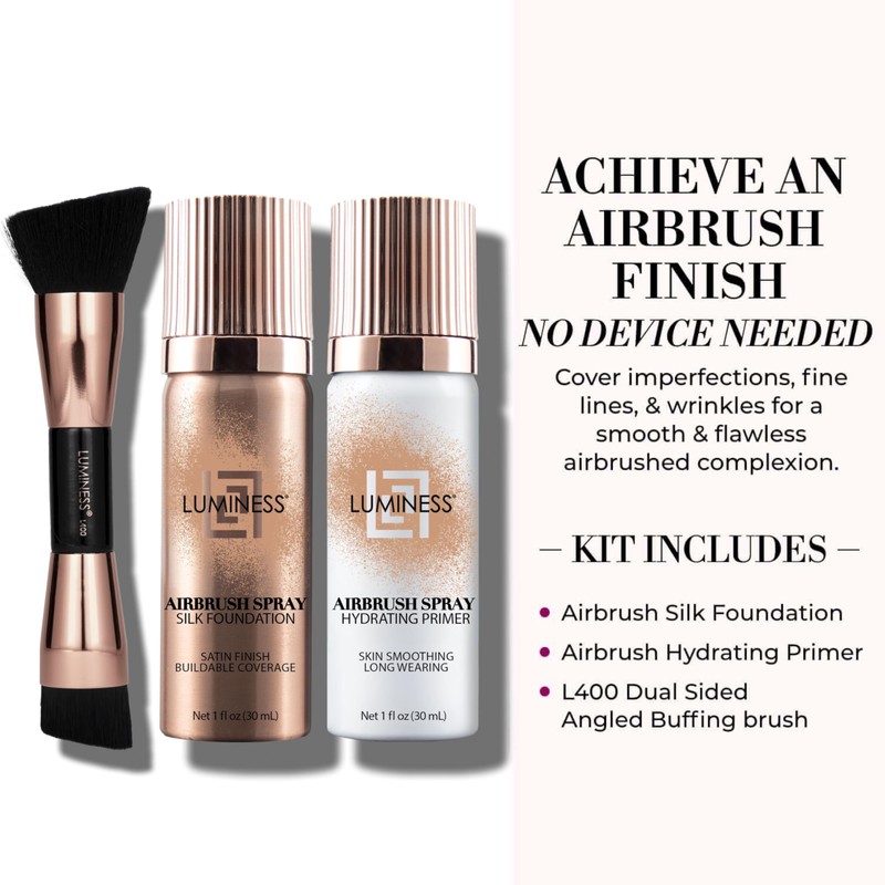 LUMINESS Silk Airbrush Spray Foundation 3-PC Kit - Foundation, Primer
