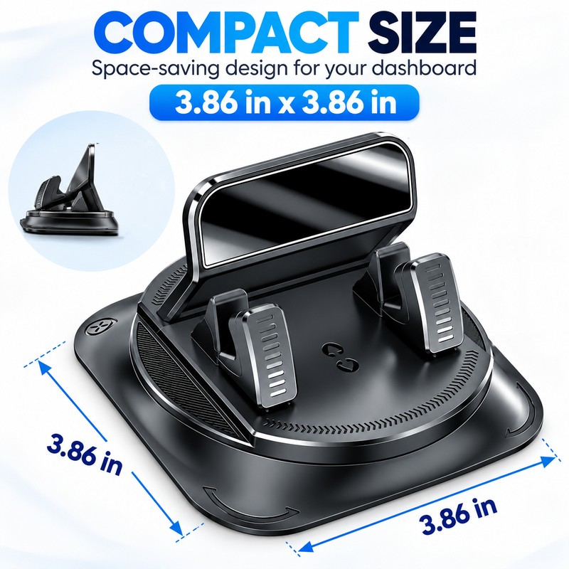 360° Rotating Car Phone Holder for GPS Navigation – Adjustable