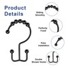 TopBine Shower Curtain Hooks Rings,Metal Easy Glide Double Shower Rings