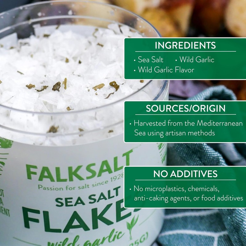 FALKSALT | Wild Garlic Salt Flakes 2.47oz. | Gourmet Finishing
