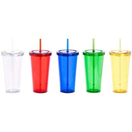 notrash2003 680 ml Smoothie Tumbler with Straw, Plastic, White