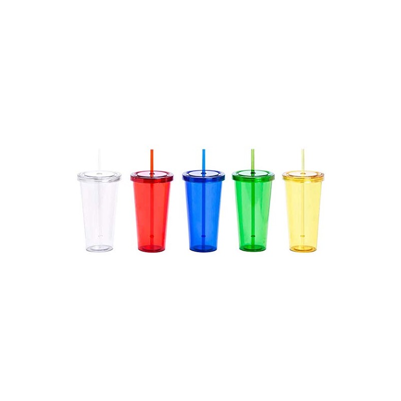 notrash2003 680 ml Smoothie Tumbler with Straw, Plastic, White
