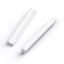 LONTAN Pack of 2 White Furniture Handles 128 mm Hole Spacing Cabinet Handles Kitchen Handles for Kitchen Cabinets Door Handles Kitchen Drawer Handle