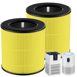 M05 B-D02L Pet Care Replacement Filter Compatible with MOOKA M05/ B-D02L, for KOIOS B-D02L, for VEWIOR B-D02U Air Purifi-ers, H13 True HEPA and Activated Carbon Filter, 2 Pack, Yellow