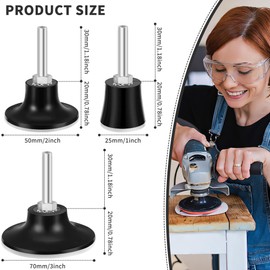 3Pack Disc Pad Holder, 1" 2" 3" Roll Lock Disc Holder, Sanding Grinding Disc Holder with 1/4" Round Shanks for Die Grinder Accessories Pneumaic Tools