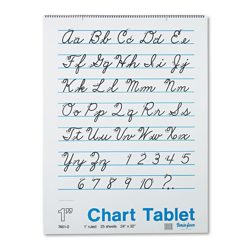 Pacon 74610 Chart Tablets w/Cursive Cover, Ruled, 24 x 32,