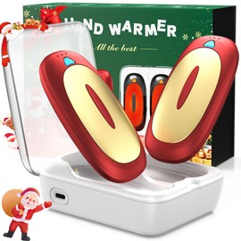 3-in-1 Electric Hand Warmers Rechargeable 2 Pack,14000mAh Portable Dual-Sided Handwarmer with Charging Case, 3 Levels Fast Heating Pocket Warmers,Gifts for Men,Women,Raynauds,Hunting Gear(Golden)