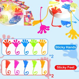 20 PCS Sticky Hands & Feet Party Favors Supplies, Christmas Birthday Goodie Bags Stocking Stuffer Fillers for Kids, Classroom Treasure Box Treats Prizes for Boys Girls