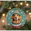 Christmas Golden Retriever Dog Ornament - Pet Portrait Gift -