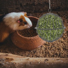 HAKIDZEL Foldable Lightweight Pet Feeder, Hanging Hay Cage for Hamsters, Chinchillas, Rabbits, Guinea Pigs, 2pcs
