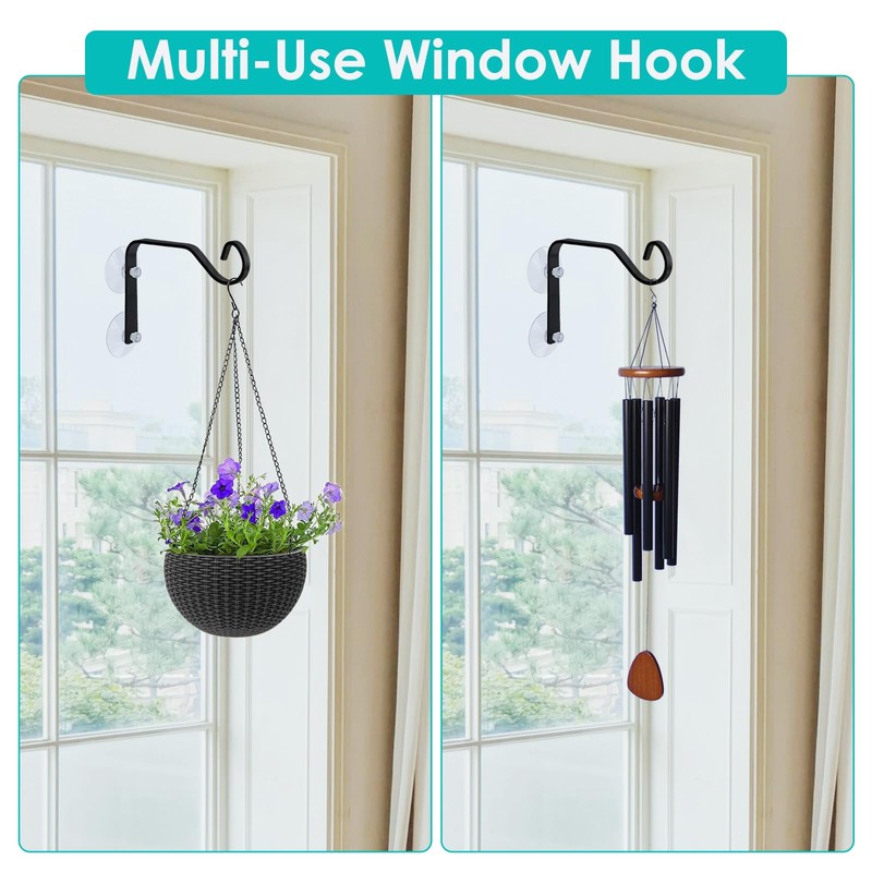 2 Pcs Heavy-Duty Window Suction Cup with Hanger, Window Mounted