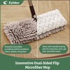 Eyliden Dual-Sided Flip Dust Mop - Microfiber Scrubbing & Chenille