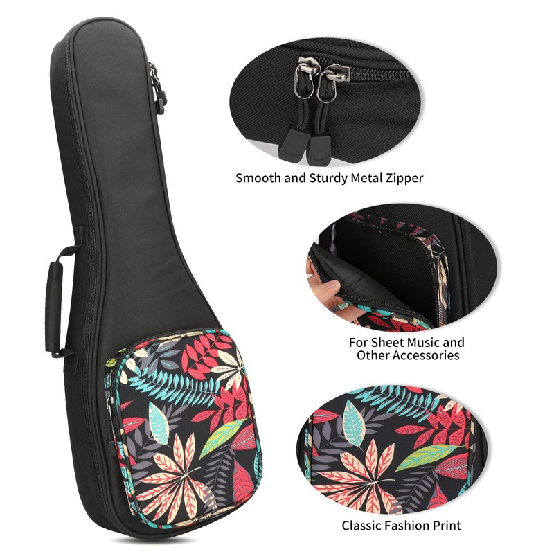 MUINS Ukulele Bag,21 23 26 Ukelele Case Thicker Pad For