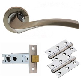 Carlisle Brass GK008SNCP/INTB Satin Nickel/Polished Chrome Handles, Hinges and Latch Set