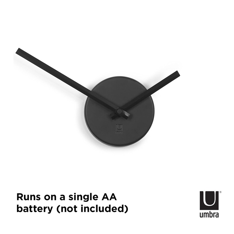 Umbra Blink Clock, Metal, Black, 33.02 x 33.02 x 5.08