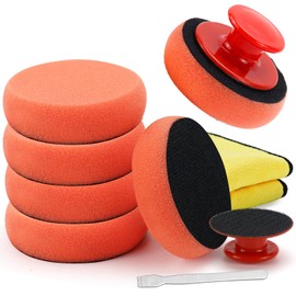 NCTNCX 8 STK Polierschwamm Auto Set handgemachtes Schwammset Polierset Auto Polierschwamm Polierschwämme Pads für Polieren Waschen, mit Handtuch zum Polieren Schaber (8)